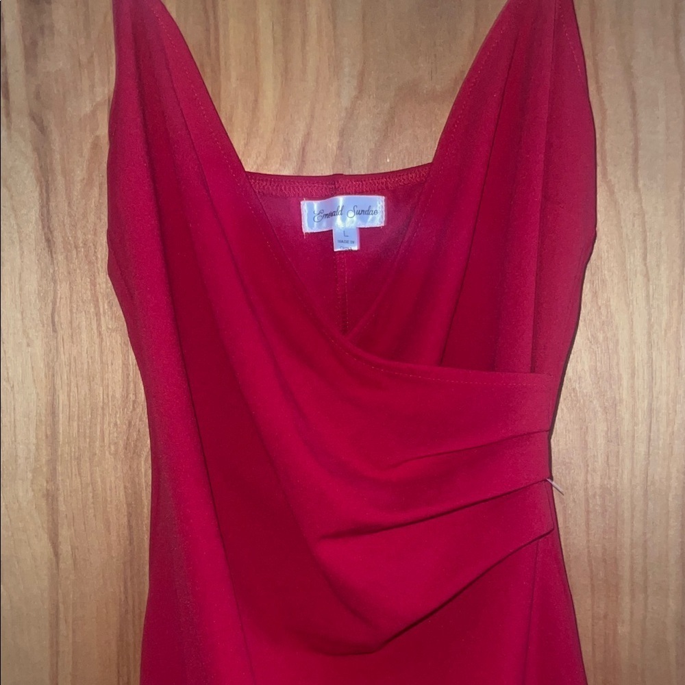 Emerald Sundae Vibrant Red V-Neck Dress - Picture 7 of 7